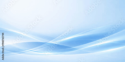 A smooth flowing blue wave pattern creates a modern abstract background with light vector curves and a motion texture design for a sleek technology wallpaper backdrop