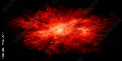 A fiery explosion background featuring red and white smoke clouds with hot orange flames and a burning 3D texture design of an intense energy inferno