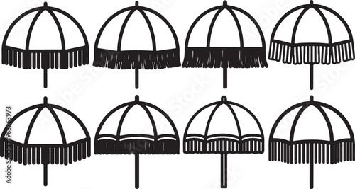 Examples of different arch bridge designs and structural elements Vector