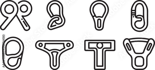 Minimalist collection of chairs and a sofa in black and white Vector