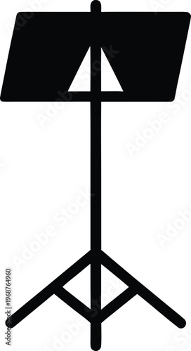 Music stand silhouette vector art illustration