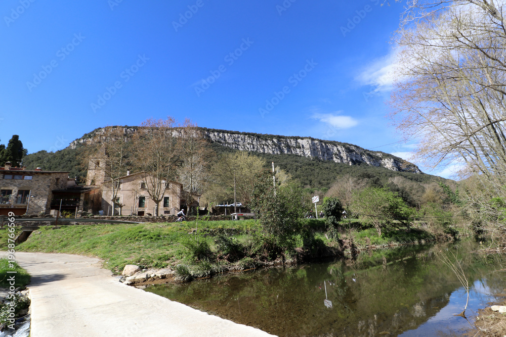 Fototapeta premium Sant Martí de Llémena is a rural municipality in the Llémena valley, next to the Llémena stream, Gironès, Catalonia