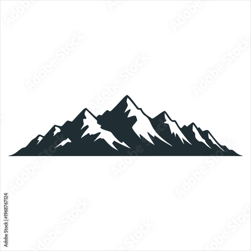 A stunning mountain range with snow-capped peaks