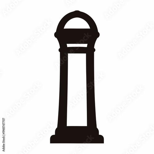 Silhouette of a vintage bollard used for pedestrian safety and boundary marking