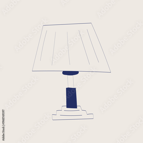  Simple table lamp icon with clean outline suitable for office workspace themes, home office graphics, productivity concepts, interior design