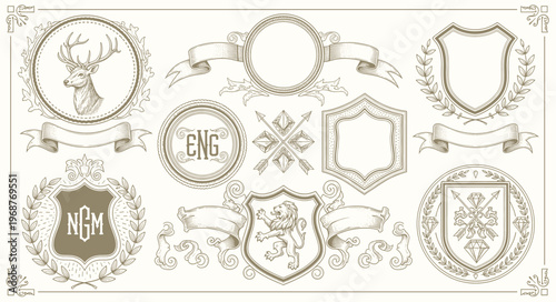 Ornate vintage frames and scroll elements. Classic calligraphy swirls, swashes, floral motifs. Good for greeting cards, wedding invitations