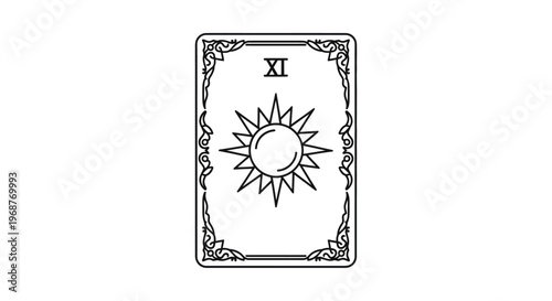 The Sun Tarot Card Illustration Design.