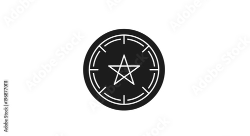 A black and white pentagram symbol.