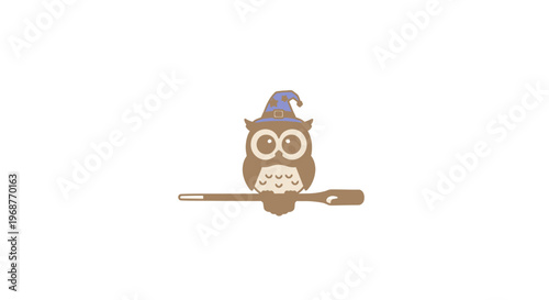 A cartoon owl wearing a wizard hat.