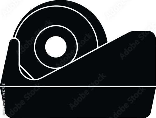 Tape dispenser silhouette vector art illustration