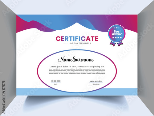 exclusive unique certificate Design Concept