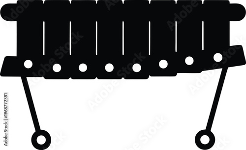 Xylophone silhouette vector art illustration