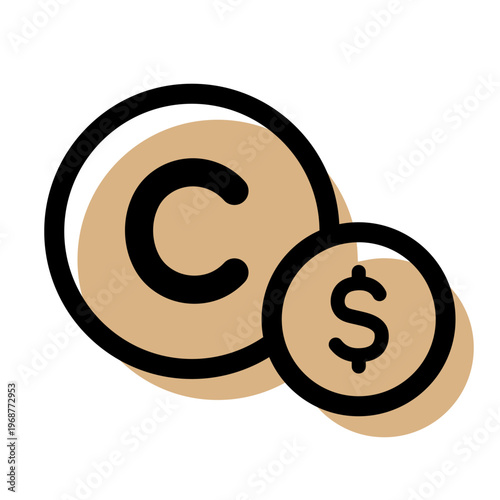 コインとドルのアイコン（現金・資金管理）