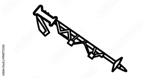 Minimalist line-art depiction of a rifle with scope and sling attachments for modern tactical design inspiration.