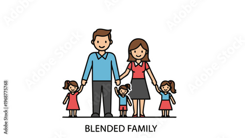 Diverse family unit with parents and children holding hands, symbolizing unity