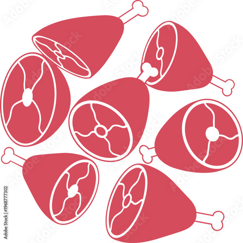Raw chicken thighs and legs on white background for food and meat concepts
