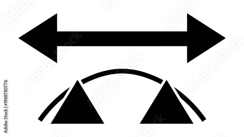 Abstract vector icon set showing connection and direction with arrows and bridge