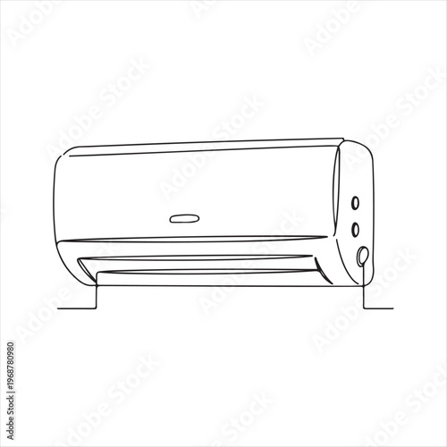 Simple line drawing of wall mounted air conditioning unit