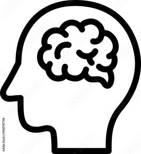 Human Brain Care and Therapy Outline Icon