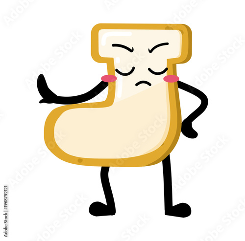 Cute Hand Drawn Sock Shaped Cookie Nope Stop Talking