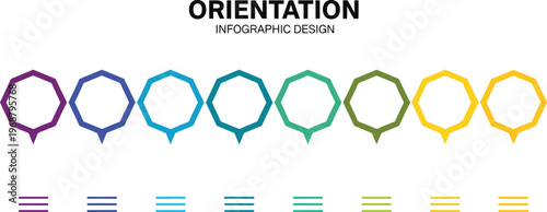 Orientation design a colorful spectrum of oval frames and gradient swatches