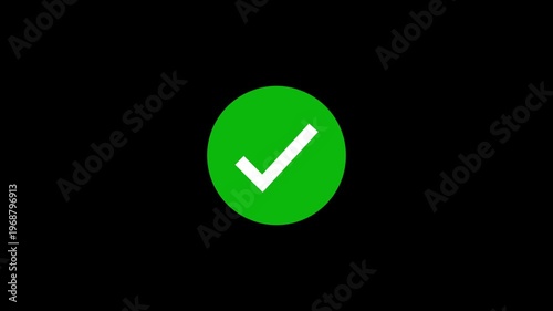 Accept sign icon . Circle cheek-mark icon . success checklist icon symbol footage animated video, looping tick icon .