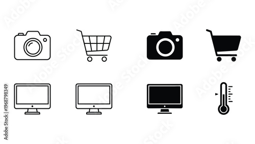 Comparison of icons depicting electronic devices and their attributes