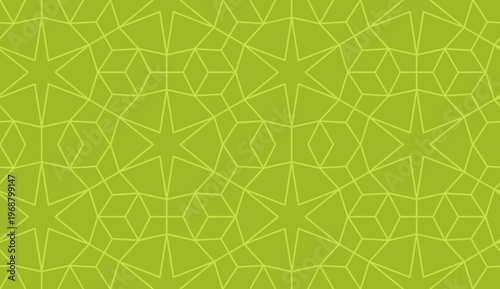 Green islamic geometric seamless pattern, background in duotone pistachio color
