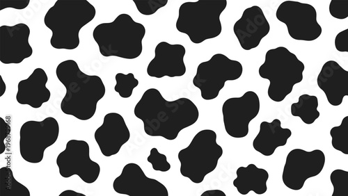 Classic black and white cow hide pattern for rustic farm themes western style decor and creative animal and dairy designs.