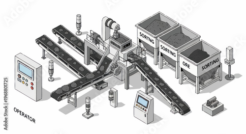 Automated Industrial Sorting and Conveyor System Operation.