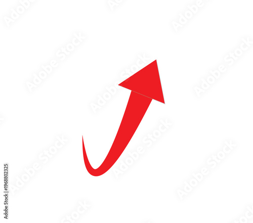 Zigzag growth chart arrow, creative business progress and success indicator.