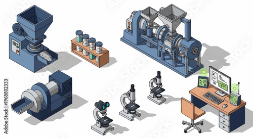 Industrial Laboratory Equipment and Technology Setup.