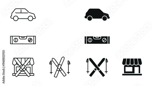Collection of icons representing parking and prohibited actions