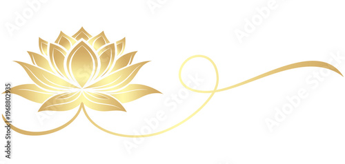 Vector silhouette illustration of a golden lotus for Vesak Day	