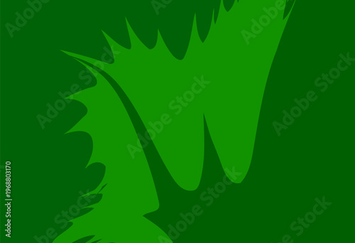 Green abstract background with jagged spiky shapes over a solid base. Light and dark green tones create an organic, dynamic pattern with bold contrast and energetic visual texture.
