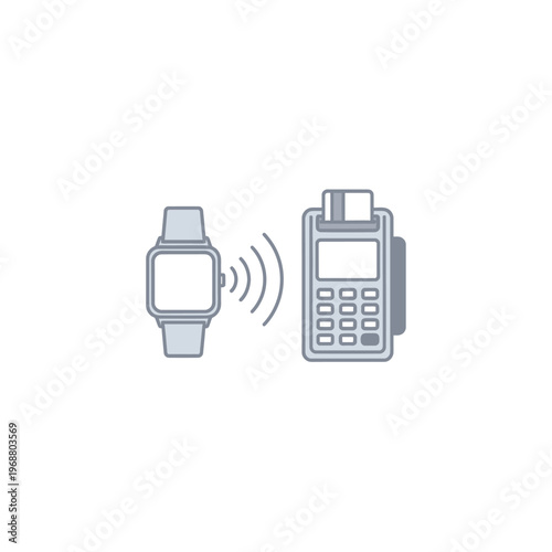 Smartwatch making contactless payment with terminal.