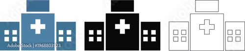 Hospital Building Medical Healthcare Clinic Facility Icon Vector