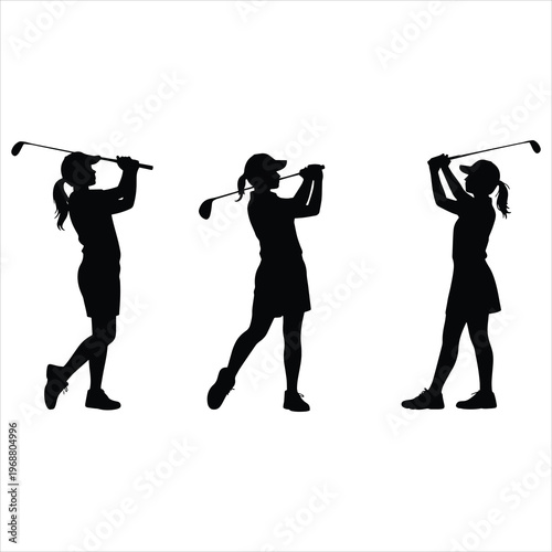 silhouette of golf player
