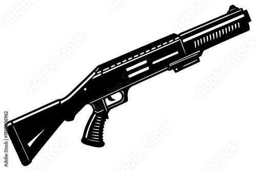 Shotgun illustration displayed on white background