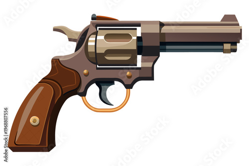 Revolver single action shown on plain white background