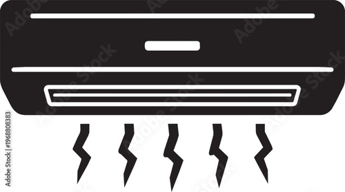 Air Conditioning Unit Icon Black Vector
