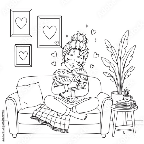 Cozy Moms Cute Coloring pages
