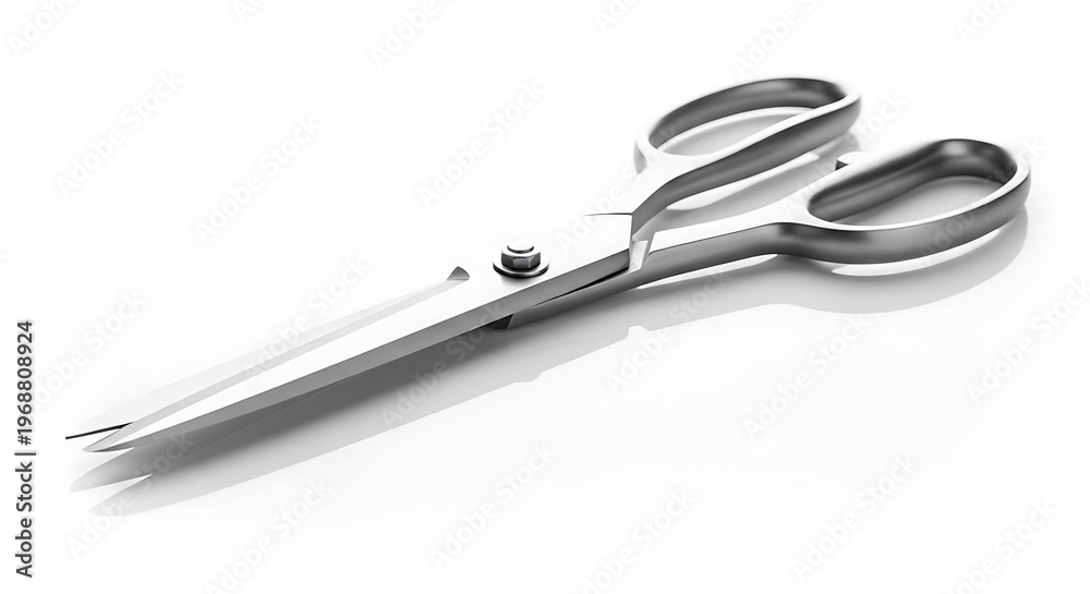 Obraz premium Stainless steel surgical scissors isolated on white minimal background