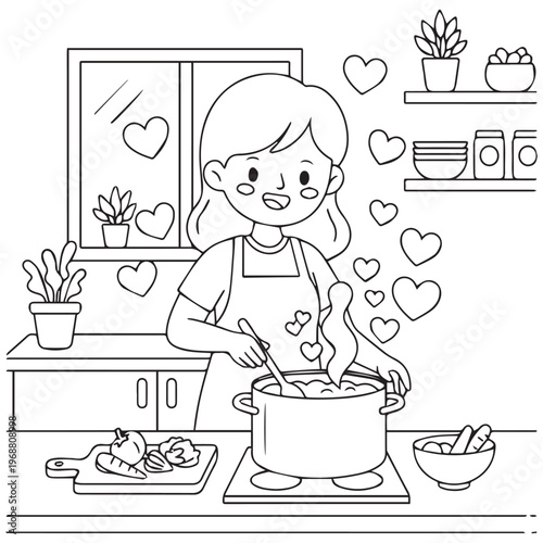 Cozy Moms Cute Coloring pages