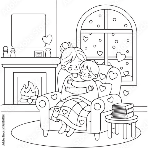 Cozy Moms Cute Coloring pages