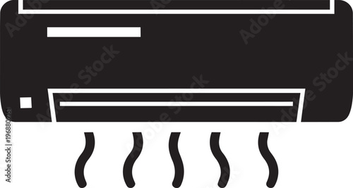 Air Conditioning Unit Icon Black Vector