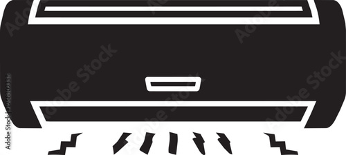 Air Conditioning Unit Icon Black Vector