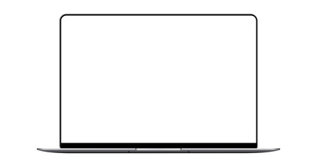 Isolated laptop mockup without background with blank screen. Stock royalty free 