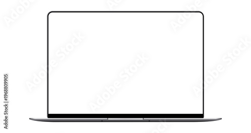 Fotografie Isolated laptop mockup without background with blank screen