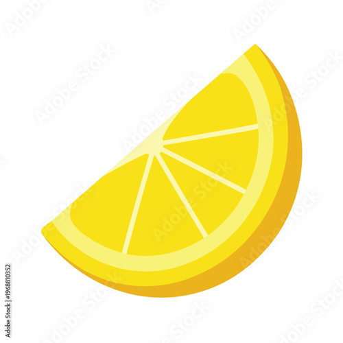 Lemon slice vector icon for summer citrus fruit refreshing food and drinks menu design art